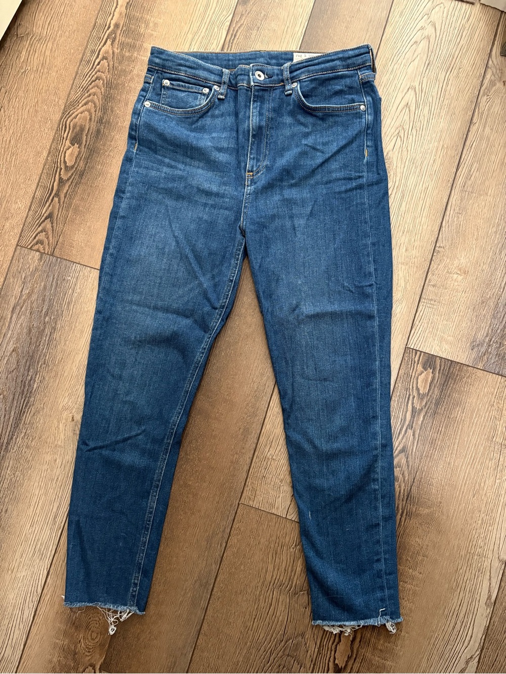 rag & bone Nina High Rise Ankle Skinny Jeans 29 Jasper Raw Hem